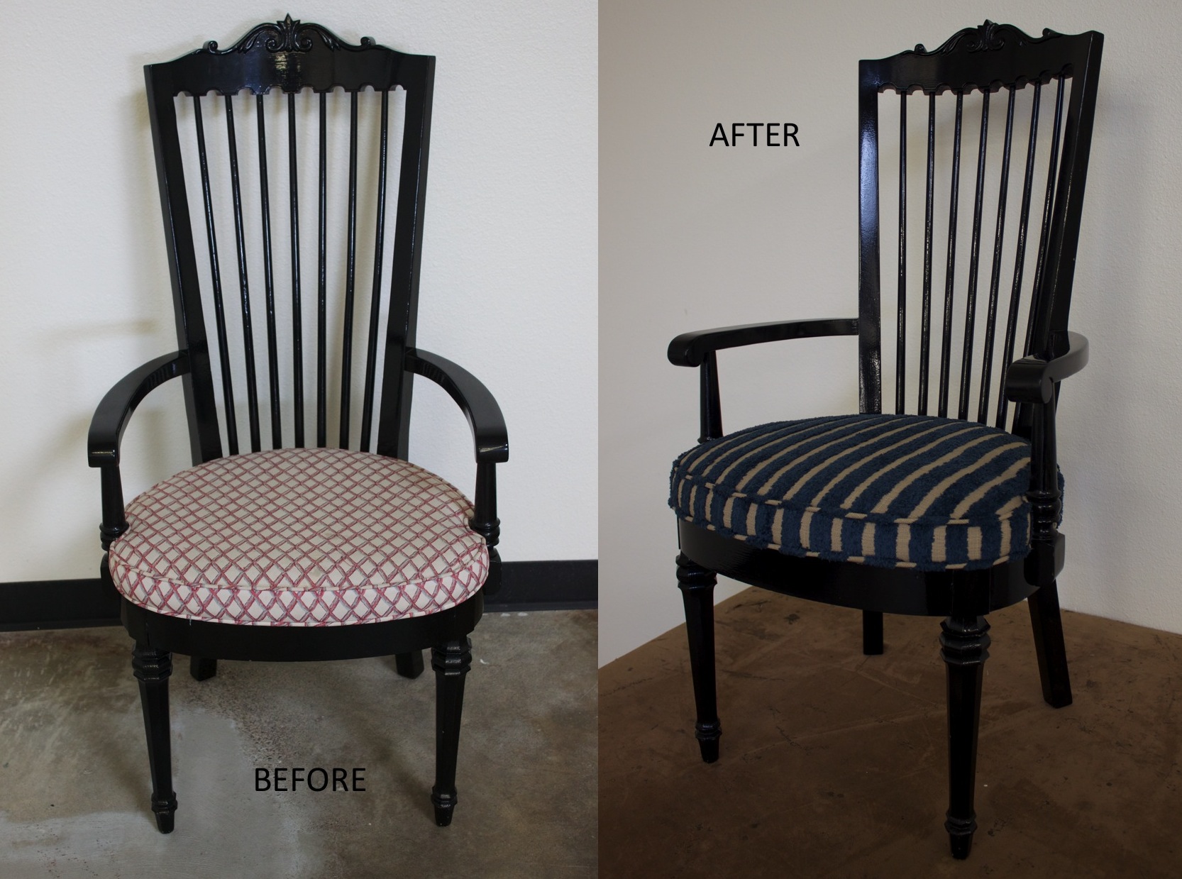 Black Wooden Chair Before & After