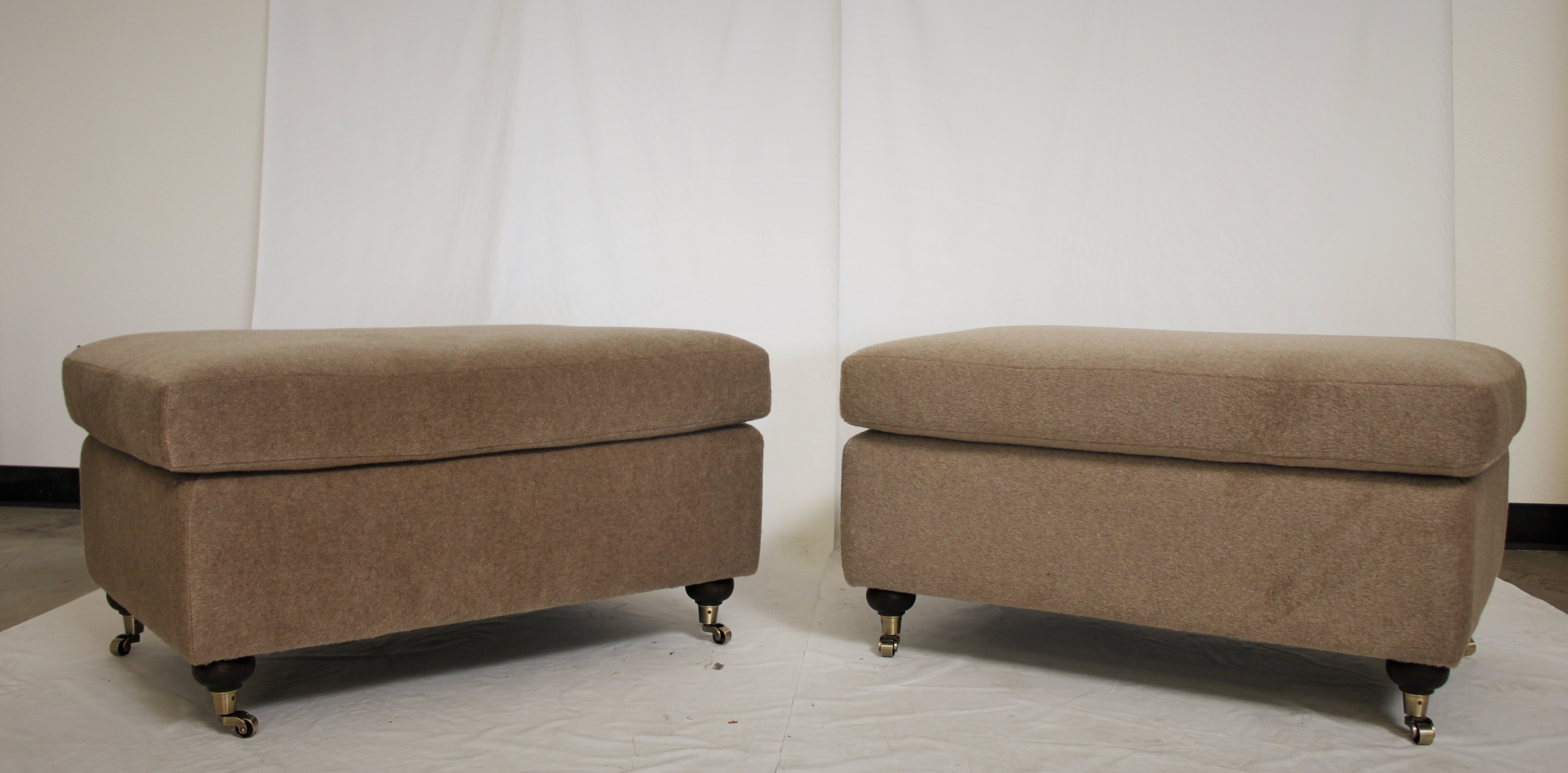 Matching Ottomans with Decorative Casters